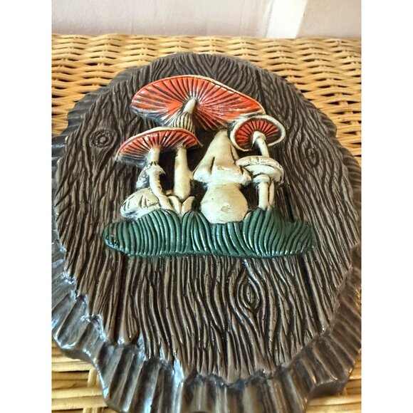 Vintage 70's Retro Boho Mushroom Plaque Wall Hangings - Picture 8 of 11